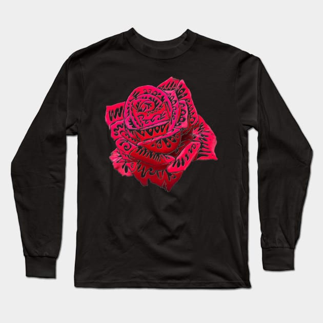 Red Rose of Love Long Sleeve T-Shirt by Humboldt A.R.T